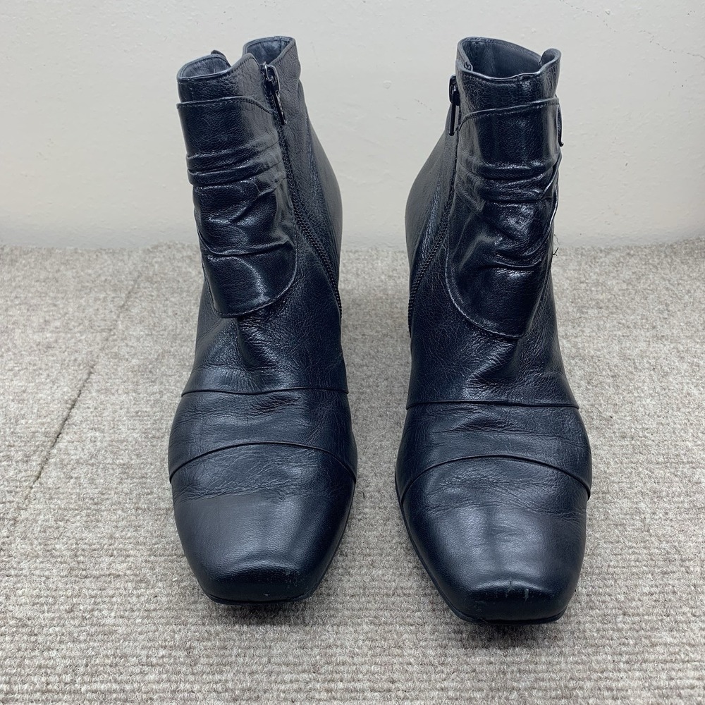 Paul Green Munchen Womens Heeled Black Leather Boots 7.5 /UK 5 Quiet Luxury